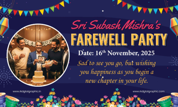 thumbnail Farewell Party Flex Banner PSD 5x3 Design Subash Mishra